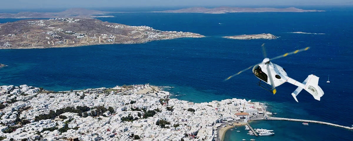 helicopter tour mykonos